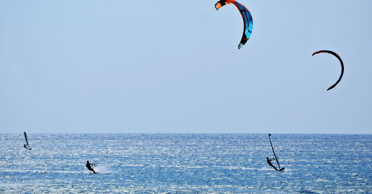 People Kite Surfing in the Ocean