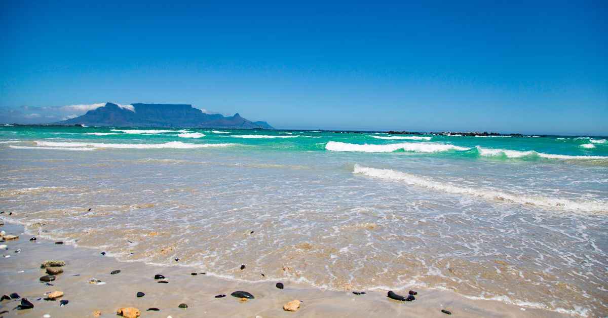 Blouberg Beach with Table Mountain in the distance