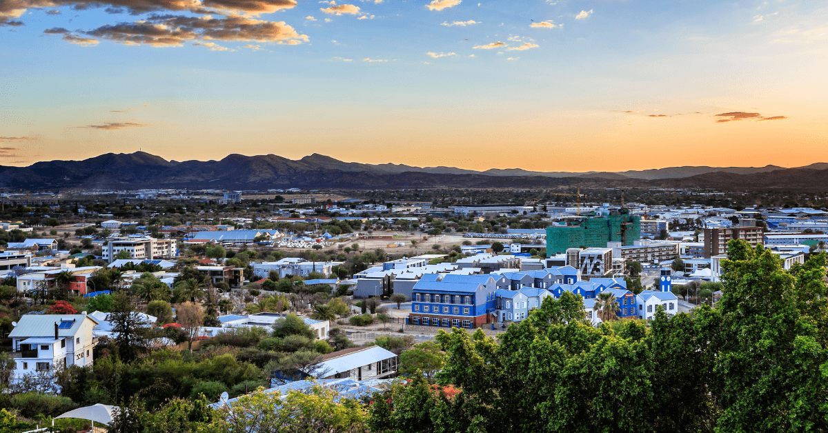 View overlooking Windhoek city the origin of Windhoek beer 