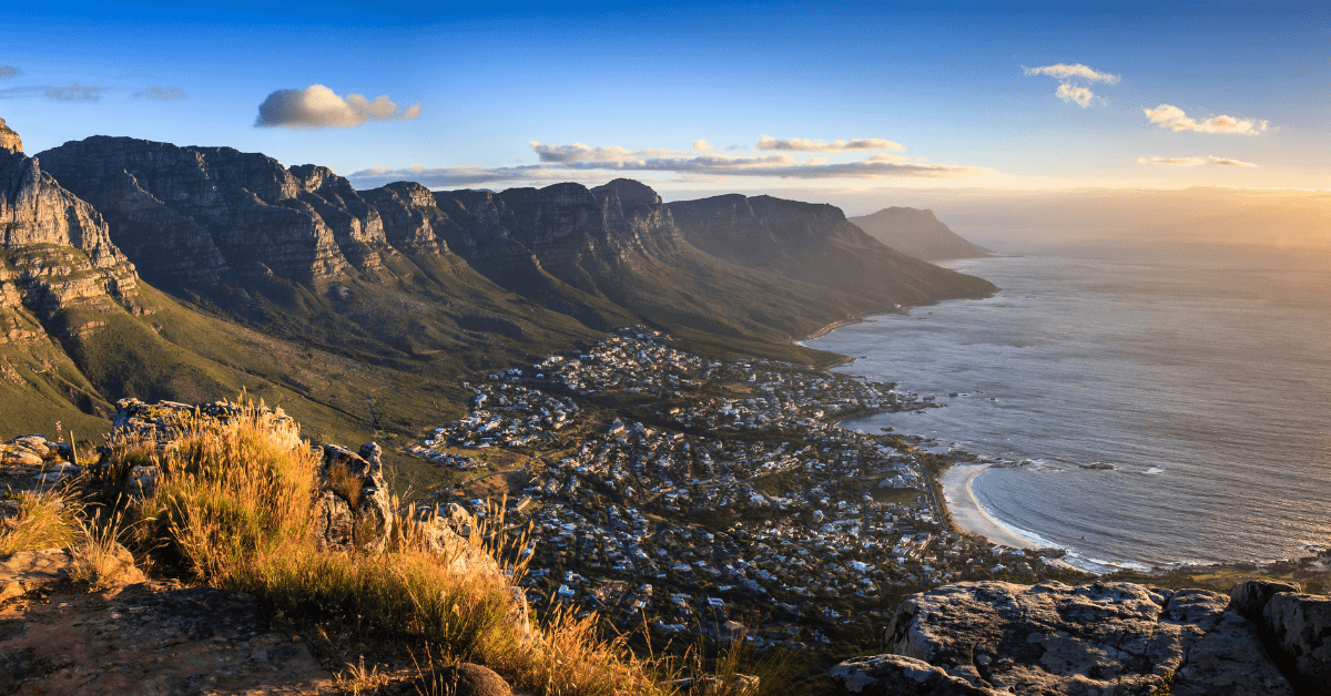 Sunset view from sunset rock in Cape Town