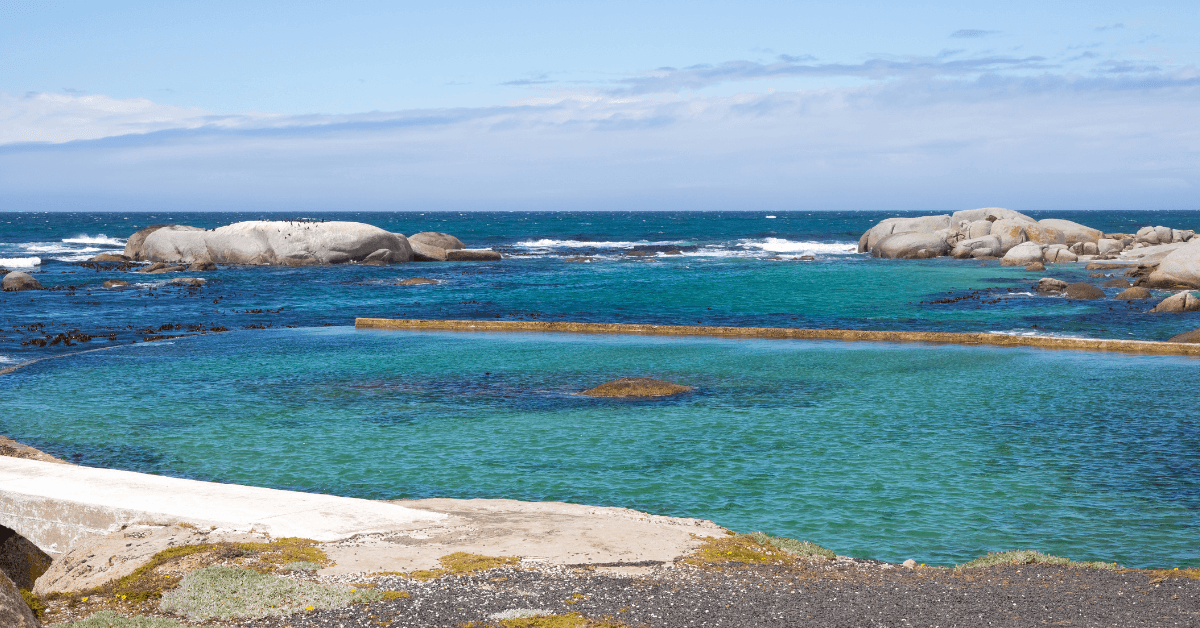 False Bay blue tidal pools in Cape Town