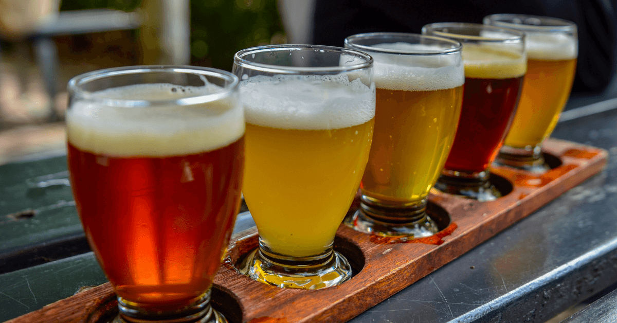 Different South African craft beers presented at a tasting at Forester Arms in Cape Town 