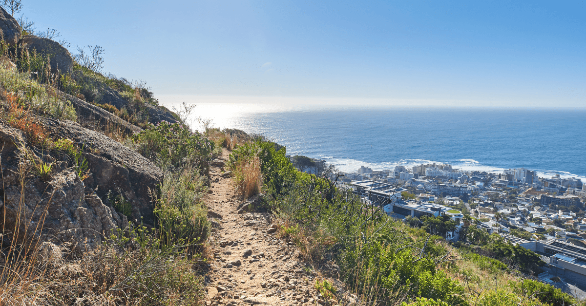 Hiking trail up Lions Head with ocean view