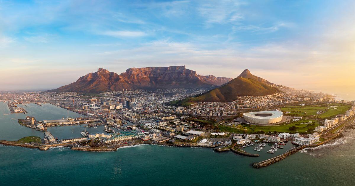 Far away view of Cape Town