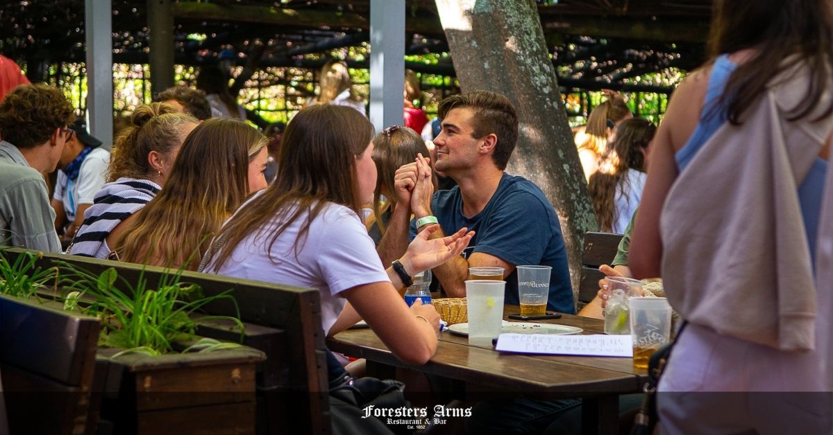 22 Fun Year-End Ideas You Need to Pitch to your Boss Feature Image- Forester Arms Beer Garden
