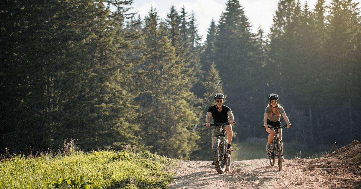 Mountain biking through the Tokai Forest in Cape Town 