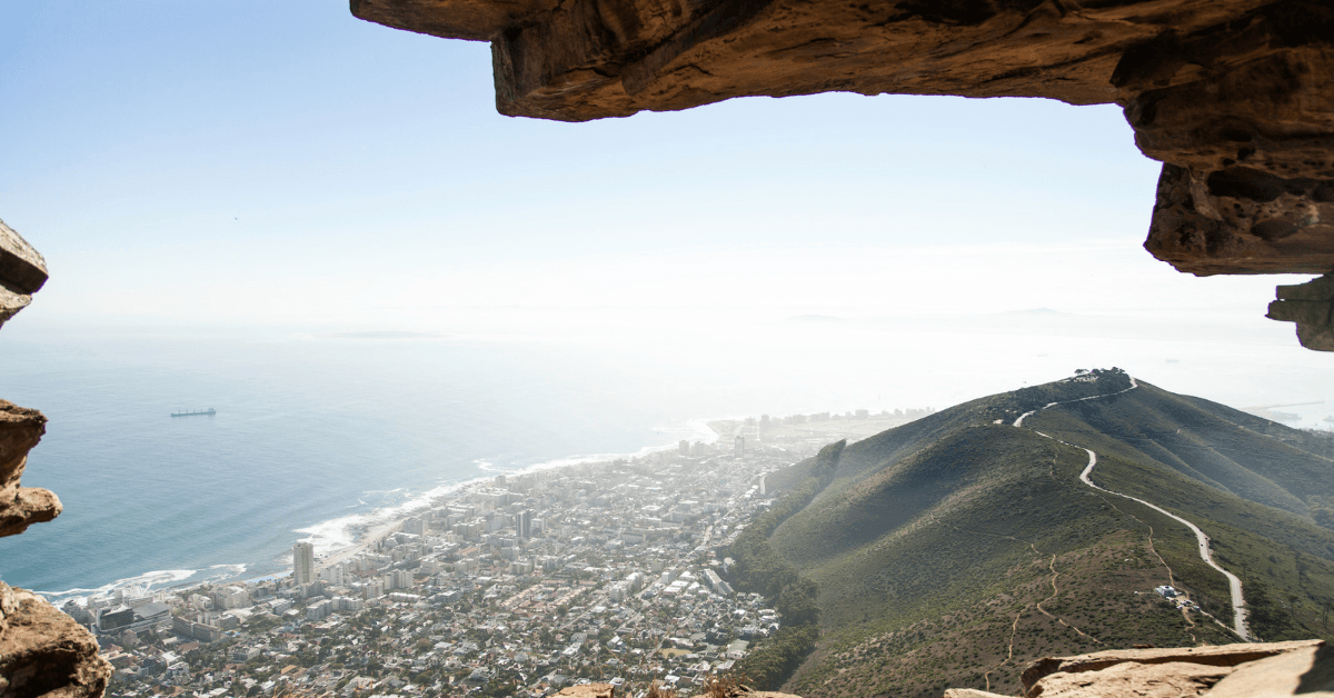 View of Cape Towns coastline from Lions Head 