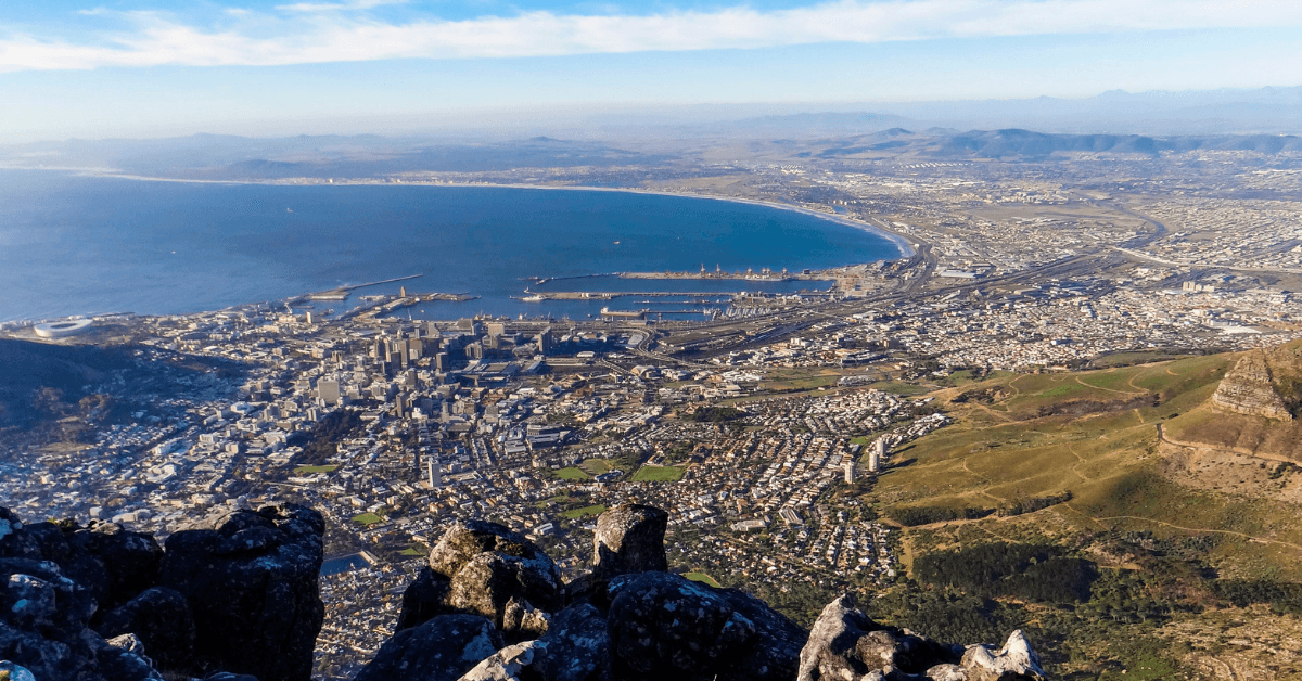 View of Cape Town city from Table Mountain 